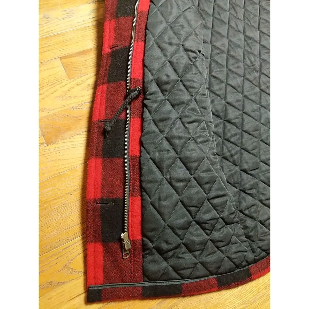 Woolrich‎ Women's Buffalo Plaid Mid Length Winter Coat Size Small Wool Quilted - Picture 11 of 13